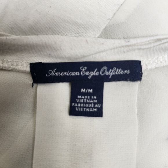 American Eagle Outfitters Ivory See-Thru Back Scope Neck Tank Top Women's Size M - Picture 5 of 5